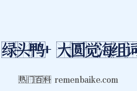 绿头鸭+大圆觉海组词是什么意思的图片